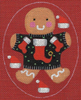 8362 Ginger Stocking Leigh Designs 18 Mesh 4" x 5" Gingerbread  Canvas Only Inquire If Stitch Guide Is Available