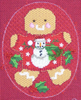 8360 Ginger Snowman Leigh Designs 18 Mesh 4" x 5" Gingerbread  Canvas Only Inquire If Stitch Guide Is Available