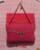 XO-266 The Point Of It All Designs Hot Pink w/Turq ornament 3.75 x 2.5 18 Mesh Shown Finished 