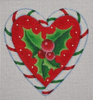 CCH03 Pepperberry Designs Candy Cane Heart, Holly 4x 4 18 Mesh