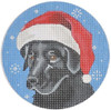 DG03 Black Lab Santa. 18 Mesh 4" Diameter Pepperberry Designs