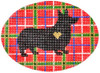 DGS03 Plaid Silhouette Corgi 3.25 x 4.25 18 Mesh Pepperberry Designs