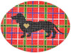 DGS04  Plaid Silhouette Dachshund 3.25 x 4.25 18 Mesh Pepperberry Designs