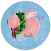 FP03 Flying Pig w/ Wreath 4 Dia. 18 Mesh Pepperberry Designs