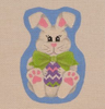 EA08 Bow Tie Bunny 3.5 x 5 18 Mesh With Stitch Guide Pepperberry Designs