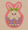 EA10 Peeking Bunny 3.75 x 5 18 Mesh With Stitch Guide w/embellishments Pepperberry Designs