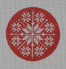 NOR02 Red /White Nordic Snowflake 4” Dia. 18 Mesh Pepperberry Designs 