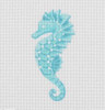 SS04  Seaside Seahorse (Turq) 2.5 x 4.125 18 Mesh Pepperberry Designs 