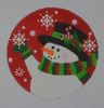 SN41 CandyCane Snowman Ornament 4 Dia. 18 Mesh Pepperberry Designs 