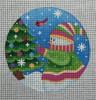 NM-12 Snowman Month, Dec 4 Dia. 18 Mesh With Stitch Guide Pepperberry Designs 