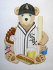 1060 Cust	Baseball Bear - custom logo 12 x 16  #18 Mesh  Jane Nichols Needlepoint