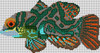 WJ-1409 Mandarin Fish 14 Mesh 4 x 73⁄4 John Ward Treglown Designs