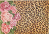 PO108 KP - Leopard Pelt with Roses 15.5 x 11 13 Mesh CanvasWorks