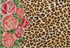 PO108 KP - Leopard Pelt with Roses 15.5 x 11 13 Mesh CanvasWorks