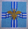 Bee Insert 3" x 3" 14 Mesh AF50 Anne Fisher Needlepoint, llc