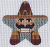 CH-262 Nutcracker Star  3 ¼ x 3 ¼ 18 Mesh With Stitch Guide CH Designs