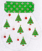 HB-130 Mitten - Christmas Tree 3 3⁄4 x 5 18 Mesh Stitch Guide included Hummingbird Designs 