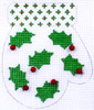 HB-131 Mitten - Holly 3 3⁄4 x 5 18 Mesh Stitch Guide included Hummingbird Designs