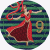 188609 9 Ladies Dancing 4.5" diameter 13 Mesh WITH STITCH GUIDE JULIE THOMPSON