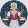 JULIE THOMPSON 188608 8 Maids Milking 4.5" diameter 13 Mesh