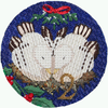 JULIE THOMPSON 188602 2 Turtle Doves 4.5" diameter 13 Mesh