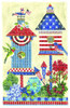 KBH22-18 4th of July American House  7.125"w x 11.25"h - 18 Mesh Kelly Clark Needlepoint