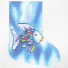 BX49 Rainbow Fish I Stocking 4"w x 5"h - 18 Mesh Lee's Needle Arts