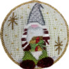 JG-140 Gnome Ornament V 4” Diameter 18 Mesh Janice Gaynor