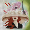 4915 April in Paris 10" x 10" 18 Mesh Leigh Designs Canvas Only Inquire If Stitch Guide Is Available