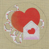 7801 Valentine’s Day 5”R 18 Mesh Leigh Designs Canvas Only Inquire If Stitch Guide Is Available