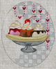 8120 Banana Split 4" x 5" 18 Mesh Leigh Designs Ice Cream Social Canvas Only Inquire If Stitch Guide Is Available