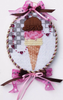 8127 Triple Dip 4" x 5" 18 Mesh Leigh Designs Ice Cream Social Canvas Only Inquire If Stitch Guide Is Available
