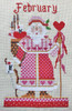 CN0125 February Santa Cross Stitch Kit  4.74"w x 8"h - 16 Ct Kelly Clark