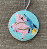 R13 Rocket Pig (Soar High) 4" round 18 Mesh Blue Ridge Stitchery