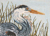 #1601 Great Blue Heron Head 9-1/2" x 7" 13 Mesh  Needle Crossings