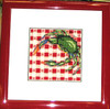 #167  Crab on Table Cloth  5" Square 18 Mesh  Needle Crossings