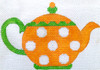 HB-300 Teapot - Orange with White Dots 41⁄2x31⁄2 18 Mesh Stitch Guide Included Mesh Hummingbird Designs