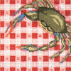 #167 Crab on Table Cloth 7" Square 13 Mesh Needle Crossings