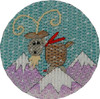 AA102A Mountain Goat 18 Mesh 3.5 Diameter With Stitch Guide And SpecialtyThreads Renaissance Designs 