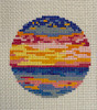 Sunset Round Insert 3.25" Round 14 Mesh AF136 Anne Fisher Needlepoint, llc