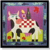 NC153 Moo Moo Merlot 9 x 9 18 Mesh With Stitch Guide DESIGNS BY NANCY COFFELT Quail Run Designs