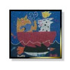 NC113A Water Music: Cat & Dog 7.5 x 7.5 13 Mesh With Stitch Guide  DESIGNS BY NANCY COFFELT Quail Run Designs