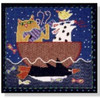 NC113A Water Music: Cat & Dog 7.5 x 7.5 13 Mesh With Stitch Guide  DESIGNS BY NANCY COFFELT Quail Run Designs