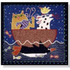 NC113A Water Music: Cat & Dog 7.5 x 7.5 18 Mesh With Stitch Guide  DESIGNS BY NANCY COFFELT Quail Run Designs