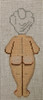 LL338BR Naked Mrs. Santa Backside 2.25" x 5.25" 18 Mesh Labors Of Love