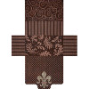 Brick Bag Purse BB006	Fleur de Leis & Vines on Brown 5 x 9 13 Mesh JP Needlepoint