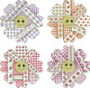 Crazy Daisies Ornaments 55 stitches square  Kitty And Me Designs