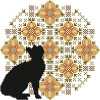 Cat And Mandala November 97 stitches square Kitty And Me Designs