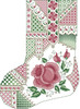 Crazy Rose Christmas Stocking 114w x 157h Kitty And Me Designs