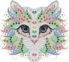 Colorful Cat Celebrate 105w x 94h Kitty And Me Designs